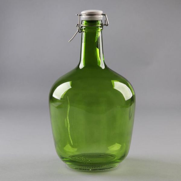 Бутылка стеклянная «GJA. Атами», 3,4 л, с фарфоровой крышкой с бугельным замком, цвет коричневый